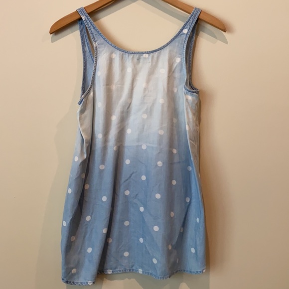 NWT Cloth & Stone brand denim polka dot tank top - Picture 4 of 4